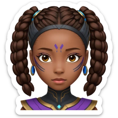 Shuri from wakanda blushing  sticker