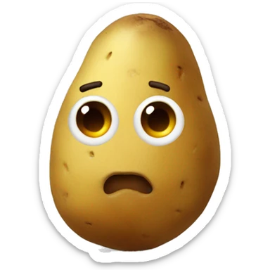 a potato wearing a hopdie sticker