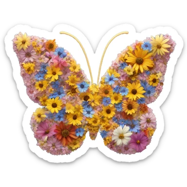 Butterfly made from flowers sticker