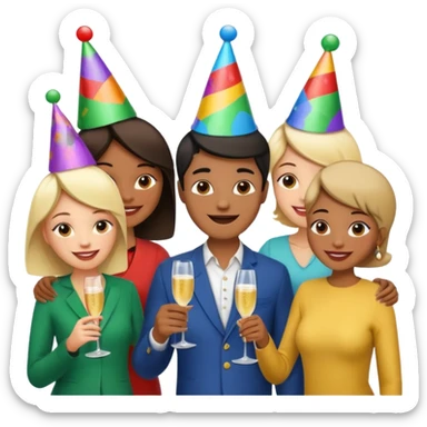 Personas reunidas charlando distendidamente sticker