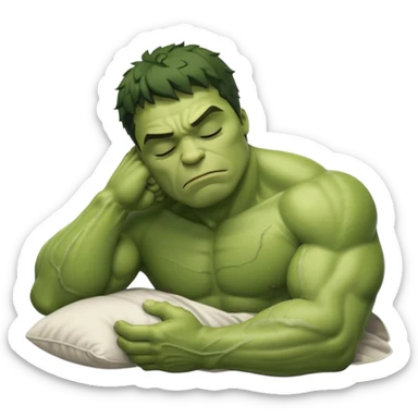 Incredible hulk sleeping lying down eyes closed sticker
