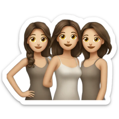 three brunette girls in europe sticker