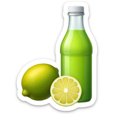 Bottle green lemon juice sticker