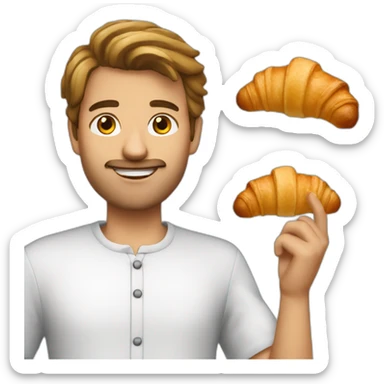 A french guy with croissant sticker