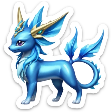 Shiny Dark Edgy Suicune-Vaporeon-Manectric-Aurorus-Fakémon-hybrid-creature (full body)  sticker