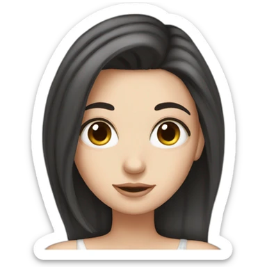 white girl with dark hair goes to bed sticker