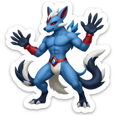 Mega lucario and Absol fusion full body sticker