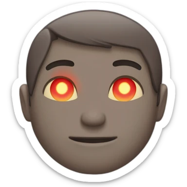 guy parted hair with red glowing eyes sticker