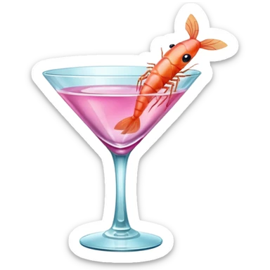mini shrimp in martini glass sticker