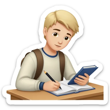 the student submits his homework sticker