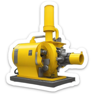 Yellow blowing machine front view sticker