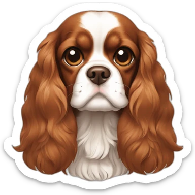 Full bodyf mono-color brown Cavalier King Charles spaniel sticker