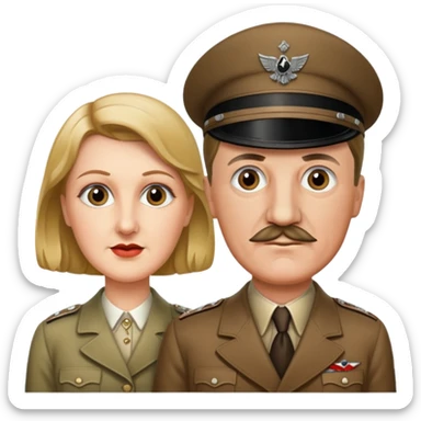 Hitler and his wife, Eva Braun sticker