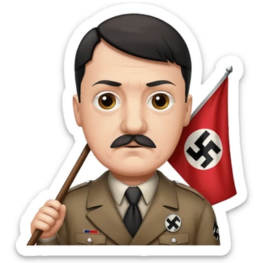 HITLER holding a nazi flag pls sticker