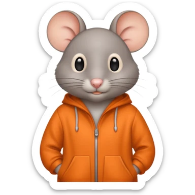 a grey mouse Prison wear orange jumpsuit sticker