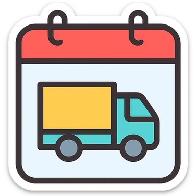 icon of a calendar with a delivery truck sticker