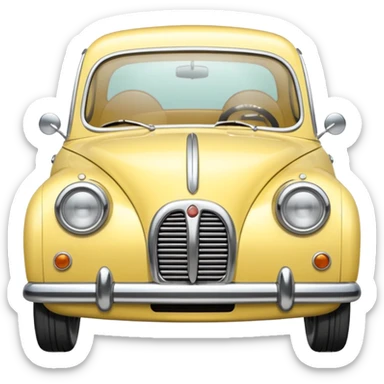 light yellow small retro car front sticker