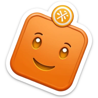orange BINGO emoji, card shape, playful sticker