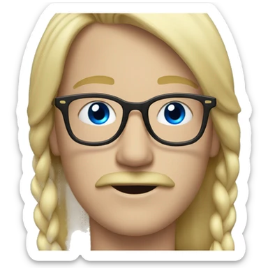 Blond, moustache, glasses and blue eyes sticker