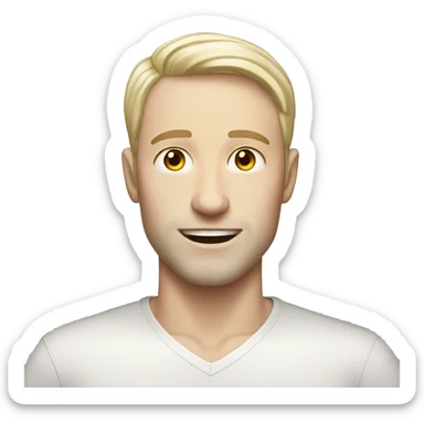 successful pale skinned man work sticker