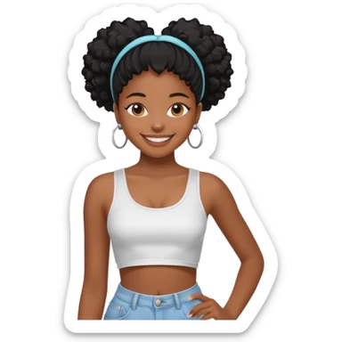 Y2K black girl sticker