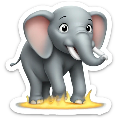 Elephant farting sticker