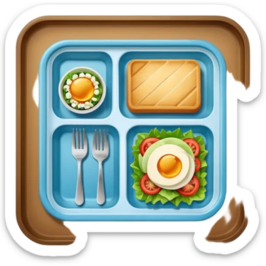rectangle tray meal with  salad sticker
