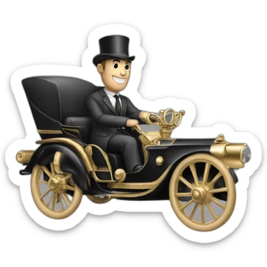 A man riding the rolls royal car sticker
