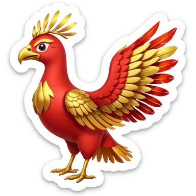 Pokemon red and green legendary Ho-Oh sticker