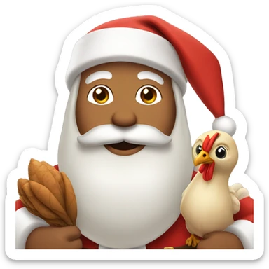 Filipino Santa with a pet turkey sticker