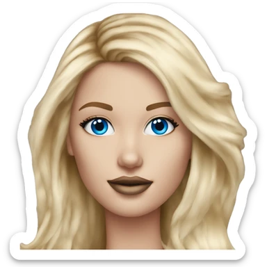 Realistic victoria secret model blonde blue eyes  sticker