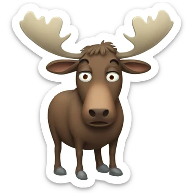 Sick moose sticker