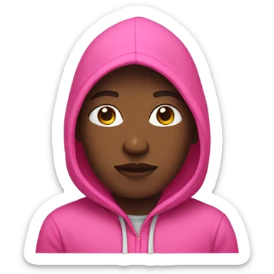 black person wearing pink hoodie sticker