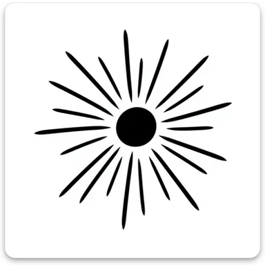 Macedonian sun symbol, hand-drawn doodle style sticker