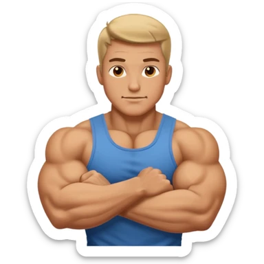 man flexing biceps sticker