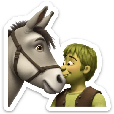 Shrek kissing donkey sticker