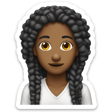 Rapariga de rastas com fones sticker