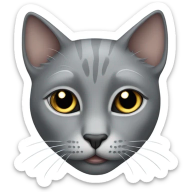 Gray cat with eyes on its forehead  sticker