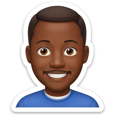 Martin Lawrence with dark brown hair sticker