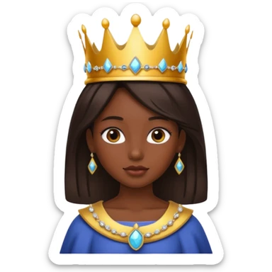 royal girl with dark skin sticker