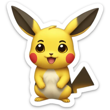 Picatchu qui tien un coeur sticker