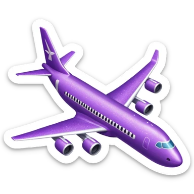 glitter purple avião sticker