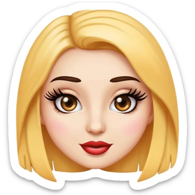 Flirty girl emoji with eyelashes sticker