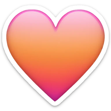 Pink and orange ombré heart  sticker