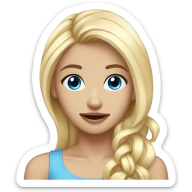 blonder hair blue eyed girl pretty sticker
