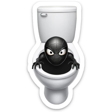 Black Spider- Man in a toilet sticker