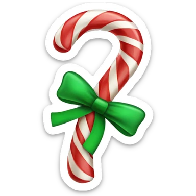 Single candy cane red and green sticker