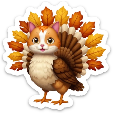 Thanksgiving turkey cat sticker
