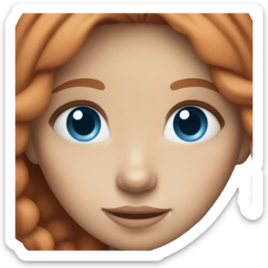 Faded red haired girl with blue eyes  sticker
