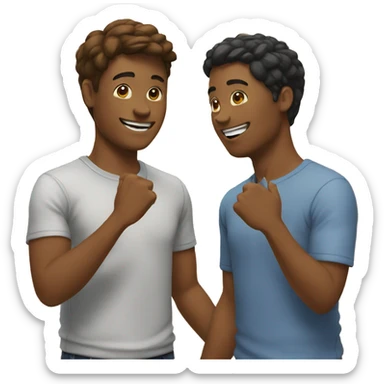 two friends greeting each other sticker